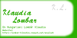 klaudia lombar business card